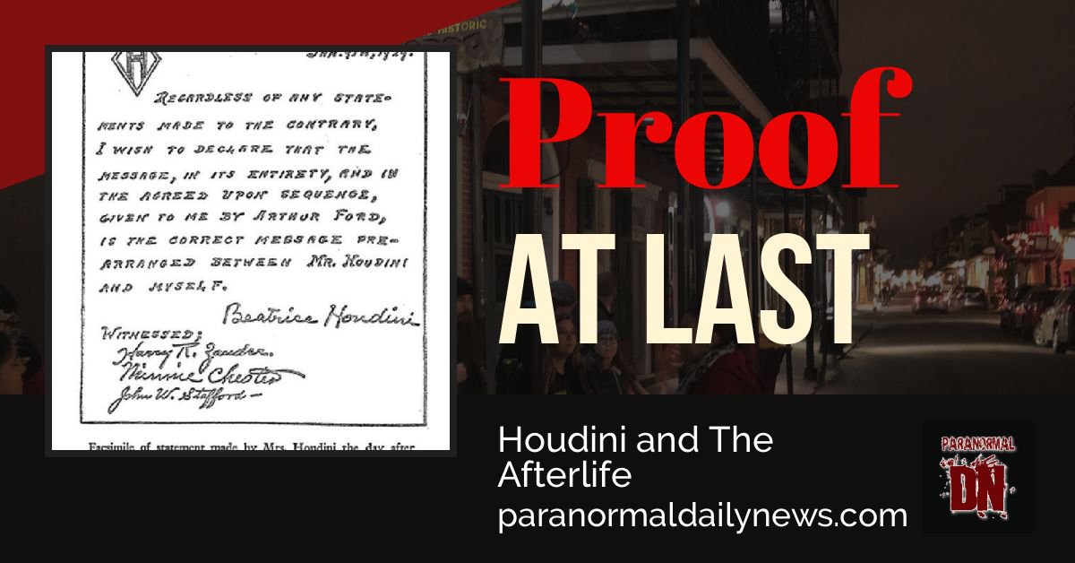 Harry Houdini and the afterlife, proof at last?